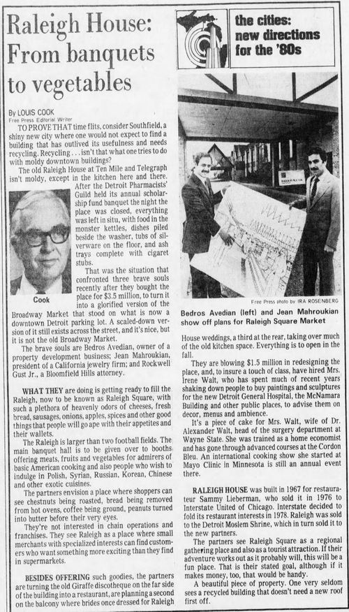 The Raleigh House - May 1980 Article On Market Idea (newer photo)